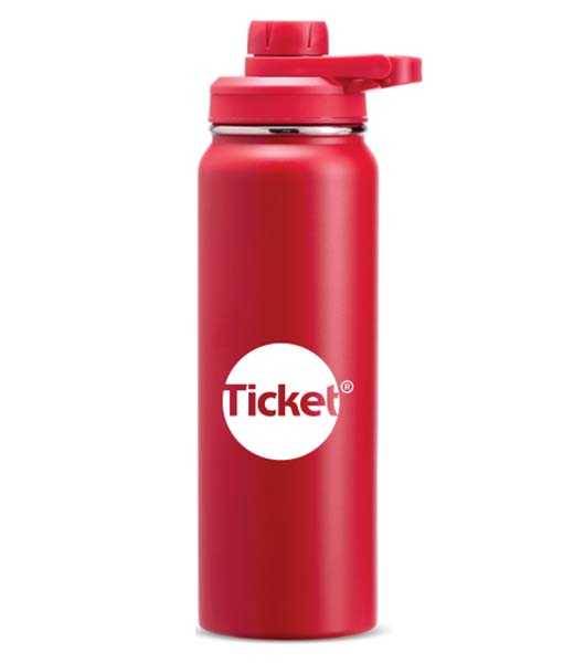Garrafa Termica Vermelha Inox - Ticket