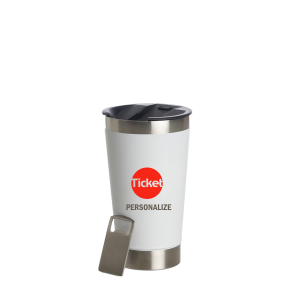 Copo Térmico Branco Inox - Ticket